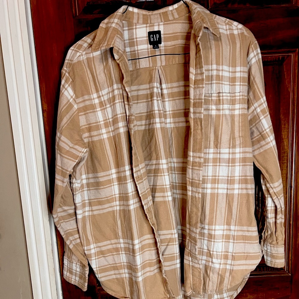 GAP Beige Plaid Shirt